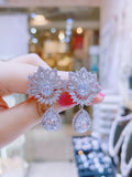 Pivoine Milano Sterling Silver and Crystal Bridal Earclips 28
