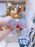Pivoine Milano Sterling Silver and Crystal Bridal Earclips 28