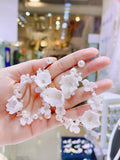 Lunachat 意大利工藝純銀陶瓷花大圈圈夾耳環  Earclips