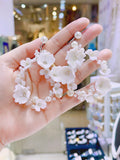 Lunachat 意大利工藝純銀陶瓷花大圈圈夾耳環  Earclips