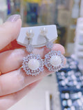 Pivoine Milano Sterling Silver and Crystal Bridal Earclips 156
