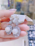 Pivoine Milano Sterling Silver and Crystal Bridal Earclips 156