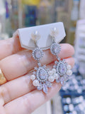 Pivoine Milano Sterling Silver and Crystal Bridal Earclips 157