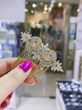 Pivoine Bridal Tiara Milano Sterling Silver and Crystal Handmade Hairpiece 50*