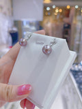 Lunachat 日本工藝925純銀10-11mm迷人紫珍珠蝴蝶結耳環