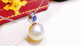 Lunachat 18K GOLD 藍寶石13mm 南洋白珍珠頸鍊*