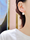 Lunachat 18K GOLD 12.5mm 強光南洋白珍珠耳環*