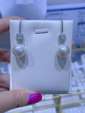 Lunachat 意大利工藝925純銀12-13mm 強光南洋白珍珠耳環