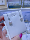 Lunachat 日本工藝925純銀9-10mm 淡水珍珠耳環