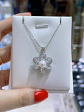 Lunachat 日本925純銀水晶10mm天然淡水珍珠頸鍊