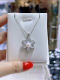 Lunachat 日本925純銀水晶10mm天然淡水珍珠頸鍊