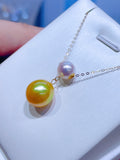 Lunachat 18K GOLD 強光 7mm 日本 Akoya 珍珠 11-12mm 南洋金珍珠頸鍊