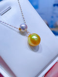 Lunachat 18K GOLD 強光 7mm 日本 Akoya 珍珠 11-12mm 南洋金珍珠頸鍊