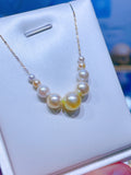 Lunachat 日本18K金精品糖果色4-8.5mm Akoya Queen 海水珍珠頸鍊