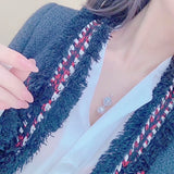 Lunachat 日本工藝925純銀11-12mm 南洋白海水珍珠藍水晶花頸鍊