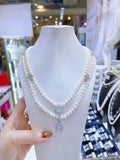 Lunachat 日本925 純銀5-6mm淡水珍珠雙層頸鍊