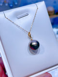 Lunachat 日本18K金鑽石精品14mm 大溪地海水珍珠頸鍊*
