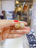 Lunachat 日本925純銀白色珍珠貝夾耳環Earclips