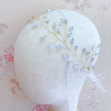 Pivoine Bridal Tiara Milano Sterling Silver and Crystal Handmade Hairpiece 59