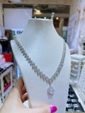 Pivoine Milano Sterling Silver and Crystal Bridal Necklace 8