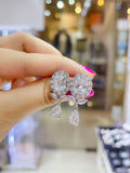 Pivoine Milano Sterling Silver and Crystal Bridal Earrings 136