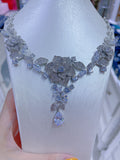 Pivoine Milano Sterling Silver and Crystal Bridal Necklace 26