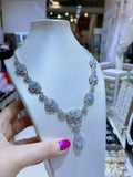 Pivoine Milano Sterling Silver and Crystal Bridal Necklace 9*