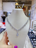 Pivoine Milano Sterling Silver and Crystal Bridal Necklace| 新娘首飾｜婚嫁首飾 | 結婚頸鏈 |結婚首飾| 婚紗頸鏈| 新娘頸鏈|