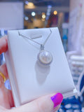Lunachat 意大利工藝925純銀12.3mm 澳白珍珠頸鍊