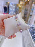 18K Gold 9-10mm 迷人紫海水珍珠雙層手鍊