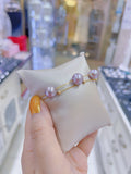 18K Gold 9-10mm 迷人紫海水珍珠雙層手鍊