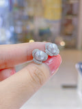 Lunachat 日本925純銀8.5-9mm日本真多麻珍珠花花耳環
