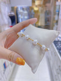 Lunachat 日本18K GOLD 厚金款10枚9mm淡水珍珠手鍊*