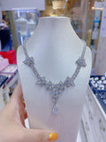 Pivoine Milano Sterling Silver and Crystal Bridal Necklace 23*