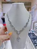 Pivoine Milano Sterling Silver and Crystal Bridal Necklace 25