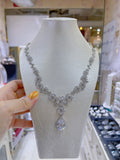 Pivoine Milano Sterling Silver and Crystal Bridal Necklace 7*