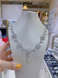 Pivoine Milano Sterling Silver and Crystal Bridal Necklace 24*