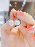 Lunachat 日本925純銀10-11mm淡水珍珠耳環