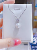 Lunachat 日本925純銀星星10-11mm淡水珍珠頸鍊