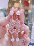 Pivoine Milano Sterling Silver and Crystal Bridal Earclips 155