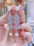 Pivoine Milano Sterling Silver and Crystal Bridal Earclips 154