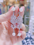 Pivoine Milano Sterling Silver and Crystal Bridal Earclips 154