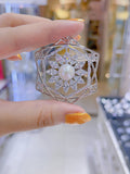 Lunachat Sterling Silver and Crystal Pearl Brooch Milano 30