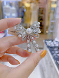 Lunachat Sterling Silver and Crystal Pearl Brooch Milano 1