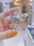 Lunachat Sterling Silver and Crystal Pearl Brooch Milano 1