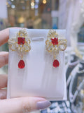 Pivoine Milano Sterling Silver & Crystal Bridal Earclips | 新娘耳環｜水晶耳環｜婚嫁首飾| 結婚耳環| 新娘首飾| 裙褂耳環|婚紗耳環