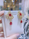Pivoine Milano Sterling Silver and Crystal Bridal Earrings 60