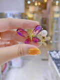 Lunachat Sterling Silver and Crystal Pearl Brooch Milano 4*
