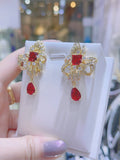 Pivoine Milano Sterling Silver and Crystal Bridal Earrings 60