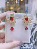 Pivoine Milano Sterling Silver and Crystal Bridal Earrings 60